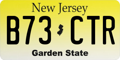 NJ license plate B73CTR