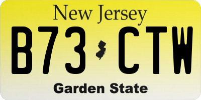 NJ license plate B73CTW