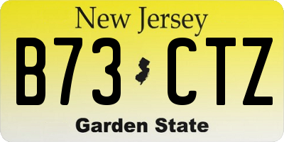 NJ license plate B73CTZ