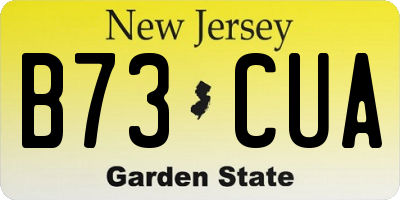 NJ license plate B73CUA