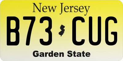 NJ license plate B73CUG