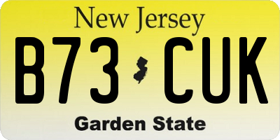 NJ license plate B73CUK