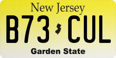 NJ license plate B73CUL