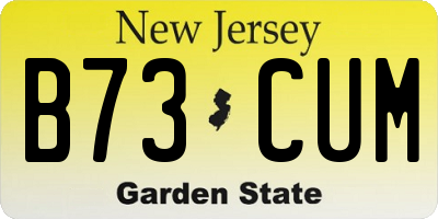 NJ license plate B73CUM