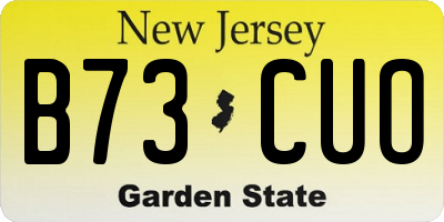 NJ license plate B73CUO