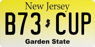 NJ license plate B73CUP