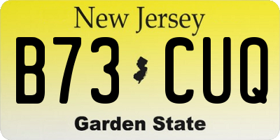 NJ license plate B73CUQ
