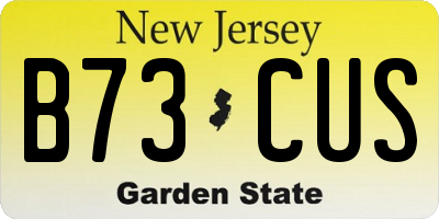 NJ license plate B73CUS