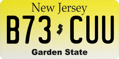 NJ license plate B73CUU