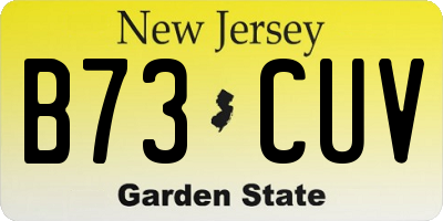 NJ license plate B73CUV