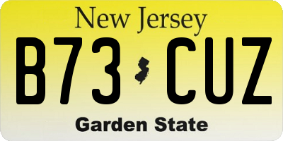 NJ license plate B73CUZ