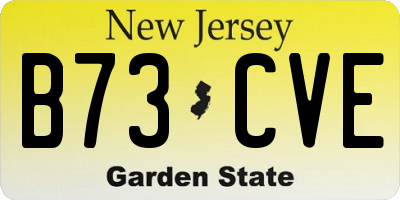 NJ license plate B73CVE