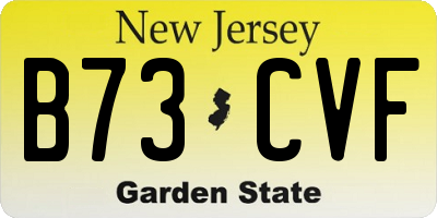 NJ license plate B73CVF