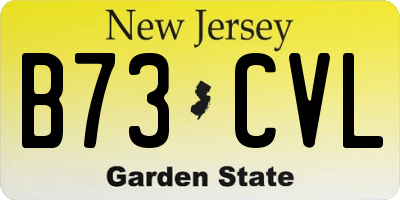 NJ license plate B73CVL
