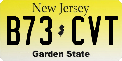 NJ license plate B73CVT