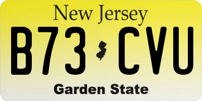NJ license plate B73CVU