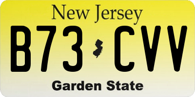 NJ license plate B73CVV