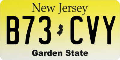 NJ license plate B73CVY