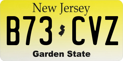 NJ license plate B73CVZ