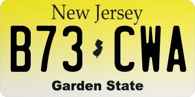 NJ license plate B73CWA