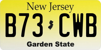 NJ license plate B73CWB