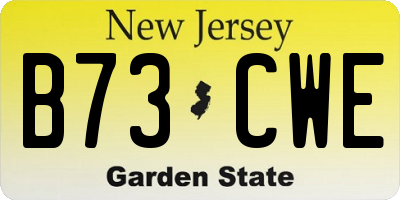 NJ license plate B73CWE