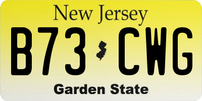 NJ license plate B73CWG