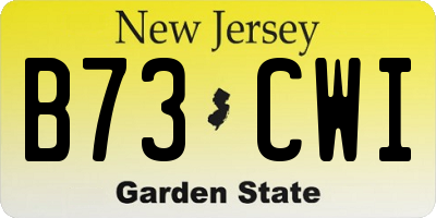 NJ license plate B73CWI