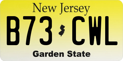 NJ license plate B73CWL