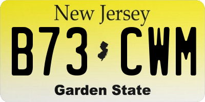 NJ license plate B73CWM