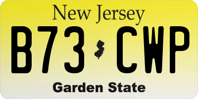 NJ license plate B73CWP