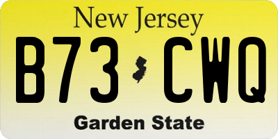 NJ license plate B73CWQ