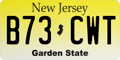 NJ license plate B73CWT
