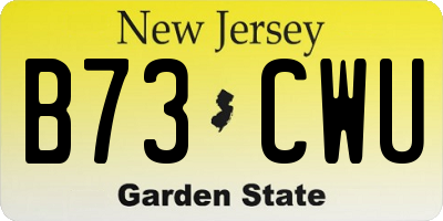 NJ license plate B73CWU