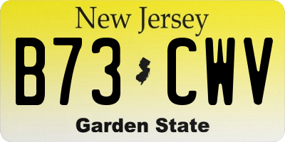 NJ license plate B73CWV