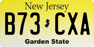 NJ license plate B73CXA