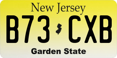 NJ license plate B73CXB