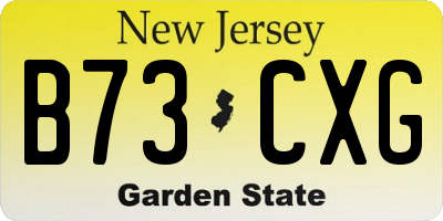 NJ license plate B73CXG