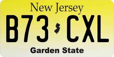 NJ license plate B73CXL
