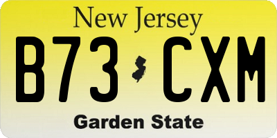 NJ license plate B73CXM