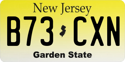 NJ license plate B73CXN