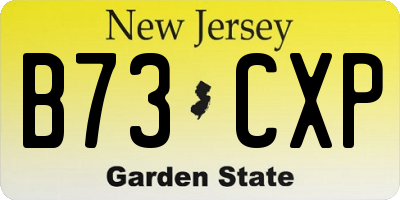 NJ license plate B73CXP