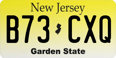 NJ license plate B73CXQ