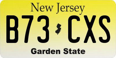 NJ license plate B73CXS