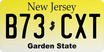 NJ license plate B73CXT