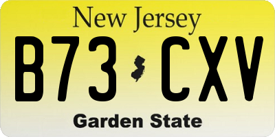NJ license plate B73CXV