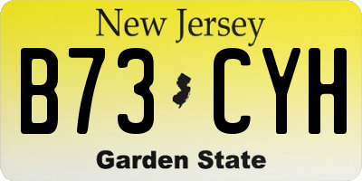NJ license plate B73CYH