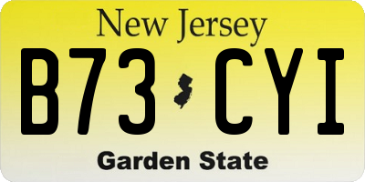 NJ license plate B73CYI