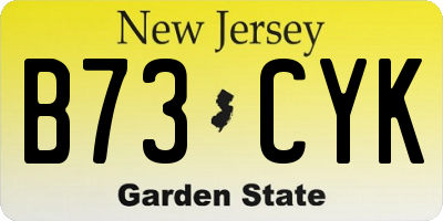 NJ license plate B73CYK