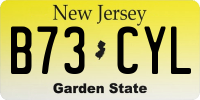 NJ license plate B73CYL